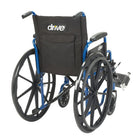 Drive Medical Blue Streak Wheelchair with Flip Back Desk Arms, 18" Seat, Elevating Legrests-Nylon upholstery is durable, lightweight, attractive, and easy to clean