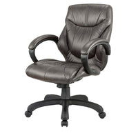 Nicer Interior Middle Back Real Leather Executive Chair-Crafted with the finest grain genuine cow leather on the surface of the seat and back cushion