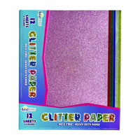 Royal Brites Glitter Paper - 9.25" x 11" - Assorted - 12 Pack-Six sparkly colors