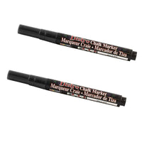 Marvy Uchida Fine-Point Liquid Chalk Markers - Erasable - Dustless - Black - 2 Pack-Colour: Black