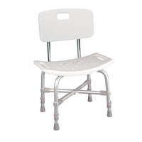 Drive Medical Bariatric Heavy Duty Bath Bench, With Backrest-White, Aluminum