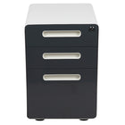 Flash Furniture Ergonomic 3-Drawer Mobile Locking Filing Cabinet with Anti-Tilt Mechanism & Letter/Legal Drawer - White/Charcoal-Modern 3-Drawer Filing Cabinet with White Frame and Charcoal Faceplate
