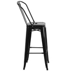Flash Furniture 30" High Black Metal Indoor-Outdoor Barstool with Back-Stacks up to 8 Chairs High