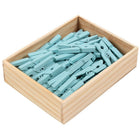 JAM Paper Wood Clothing Pin Clips, Medium, 1 1/8, Blue, 5 Packs of 50,  250 Total (230726776g)-Blue