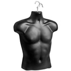 Eddie's Male Hanging Forms - Hard Plastic - Black - 2 Pack (155738-2)-Half body form