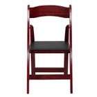 Flash Furniture HERCULES Series Mahogany Wood Folding Chair with Vinyl Padded Seat-Set of 4 Wood Folding Chairs