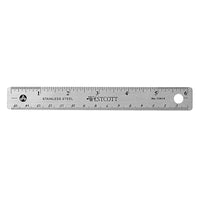 Westcott 6" Stainless Steel Ruler with Cork Base-Warp-free and bend-resistant