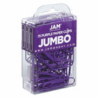JAM Paper Colored Jumbo 2" Paper Clips - Purple - 2 Packs of 75-Quantity: 2/pack ( 75 per box )