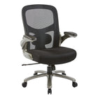Pro-Line II Big and Tall Mesh Back Executive Chair with Mesh Fabric Seat and Titanium Base -Thick padded contour black mesh fabric seat and mesh back with adjustable lumbar support