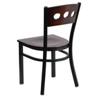 Flash Furniture HERCULES Series Black 3 Circle Back Metal Restaurant Chair - Walnut Wood Back & Seat - 2 Pack-.625" Thick Plywood Seat