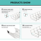 ShoppingAll Under Desk Cable Management Mesh Tray -  White-Sturdy Construction: High-quality Q235 carbon steel mesh rack bears 15kg with Self-Tapping screws, 7.5kg with Punch Free Screws, and 25kg with a Screw Anchor