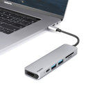 Kopplen USB-C 6 Ports Multi-function Hub 6 in 1 with SD and MicroSD Card Reader-2x USB 3.0 Ports: Up to 5Gb/s data transfer, backward compatible with USB2.0