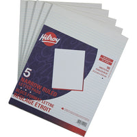 Hilroy Figuring Pad, 8-3/8" x 10-7/8", Narrow-Ruled, White, 1 Pack of 5 Pads, 96 Sheets per Pad-Sheets come away cleanly and easily