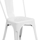 Flash Furniture White Metal Indoor-Outdoor Stackable Chair-White Powder Coat Finish