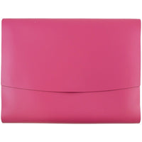 JAM Paper Italian Leather Portfolio With Snap Closure, 10.5 x 13 x 0.75, Fuchsia Pink, Sold Individually (2233320839)-Fuchsia