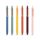 Poppin Retractable Gel Luxe Pens - Black Ink - Assorted Colours - 12 Pack-Black Ink