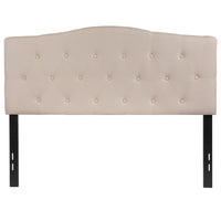Flash Furniture Cambridge Tufted Upholstered Full Size Headboard - Beige Fabric-Contemporary Style