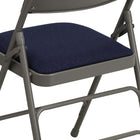 Flash Furniture HERCULES Series Curved Triple Braced & Double-Hinged Navy Fabric Metal Folding Chair-Curved Triple Braced Frame