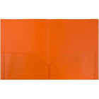 JAM Paper Plastic POP Two Pocket Folders, Orange, 12 Pack (382Eorg)-Orange