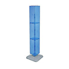 Azar Displays 60" x 8" x 8" Interlocking Pegboard Floor Display, Blue (703389-BLU)-Includes sign holder strip and stands on a square base