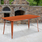 Flash Furniture 31.5" x 63" Rectangular Copper Metal Indoor-Outdoor Table-Top Size: 31.5"W x 63"L