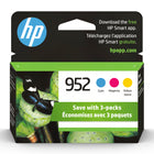 HP 952 Cyan, Magenta & Yellow Original Ink Cartridges, 3/Pack (N9K27AN)-HP 952 ink cartridges work with: HP OfficeJet Pro 7720, 7730, 7740, 8210, 8216, 8702, 8710, 8715, 8720, 8725, 8730, 8740