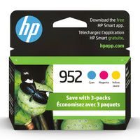 HP 952 Cyan, Magenta & Yellow Original Ink Cartridges, 3/Pack (N9K27AN)-HP 952 ink cartridges work with: HP OfficeJet Pro 7720, 7730, 7740, 8210, 8216, 8702, 8710, 8715, 8720, 8725, 8730, 8740