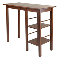 Winsome Egan Breakfast Table with 2 Side Shelves-Two shelves storage area is approximate 11.61”W x 15.75”D x 12”H. Table to floor clearance is about 25.79’W x 32.40”H