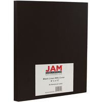 JAM Paper Matte Cardstock, 8.5 x 11, 80lb Black Linen Recycled, 250/ream (6293359B)-Black
