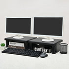 DAC MP-107x2 Height-Adjustable Dual Monitor Riser/Stand - Black - 2 Pack-Height Adjustable - 2.25", 3.5" or 4.75". Easy adjustment for ergonomically comfortable viewing