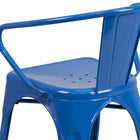 Flash Furniture Blue Metal Indoor-Outdoor Chair with Arms-Drain Holes in Seat