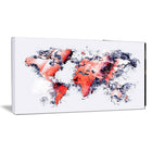 Designart Red and Grey Map Canvas Art Print, (PT2738-32-16)-Print