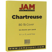 JAM Paper Matte Cardstock, 8.5" x 11", 80 lb, Chartreuse, 250 Pack (16729227b)-Chartreuse