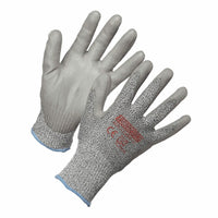 Forcefield Level 5 Cut Resistant HPPE Gloves with Polyurethane Coated Palms - Salt & Pepper Grey - Large-Cut-resistant