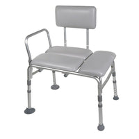 Drive Medical Padded Seat Transfer Bench-Grey, Aluminum