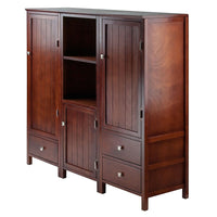 Winsome Brooke 3-Piece Jelly Cupboard Set, Walnut (94357)-Jelly cupboard set