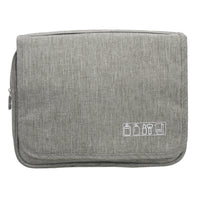 Nicci Deluxe Toiletry Bag - Grey-Top carry handle in self fabric