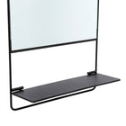 Truu Design Rectangular Mirror with Shelf, 23.5 x 12 inches, Black-Material: the frame is made of high-quality, rust-resistant, and sturdy metal coated in matte black, while the mirror is made of durable glass