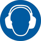 Accuform Signs Wear Ear Protection Iso Mandatory Safety Labels, 2" x 2", Vinyl, Pictogram-Display Type Adhesive