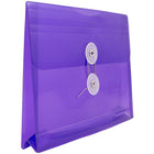 JAM Paper Plastic Envelopes with Button and String Tie Closure, Index Booklet, 5.25 x 7.5, Purple Poly, 2 sets of 12 (920B1PUg)-12 per pack