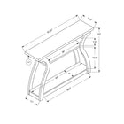 Monarch Specialties 2438 Accent Table - 47"L/White Hall Console-Assembly Required