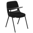 Flash Furniture Black Padded Ergonomic Shell Chair with Right Handed Flip-Up Tablet Arm-Compact Sized Desk