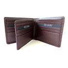 Club Rochelier Men's Slimfold Wallet with Centre Wing - Mahogany-Billfold with divider