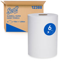 Scott Slimroll 8" x 580' Hard Roll Towel - White - 6 Pack-White