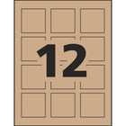 Avery Print to the Edge Kraft Brown Square Labels, 2" x 2", 240 Pack (22486)-Earth-friendly labels are recyclable and made from 100% recycled material