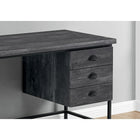 Monarch Specialties 7488 48" Computer Desk - 55"L/Black Reclaimed Wood/Black Metal-Sleek black reclaimed wood-look finish on all sides
