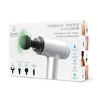 Lomi Cordless Percussion Gun Massager - 4 Interchangeable Heads - Silver-80 minutes per charge