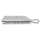 JCPal USB-C Ultra Slim All-in-One Docking Station - Grey-VGA port supports 1080P video