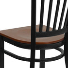 Flash Furniture HERCULES Series Black Vertical Back Metal Restaurant Chair - Cherry Wood Seat-.625'' Thick Plywood Seat