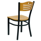 Flash Furniture HERCULES Series Black Slat Back Metal Restaurant Chair - Natural Wood Back & Seat - 2 Pack-.625" Thick Plywood Seat